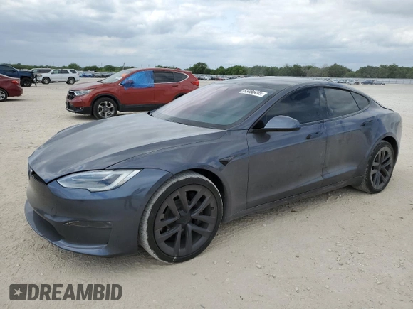 2021 Tesla Model S Long Range with VIN 5YJSA1E51MF453924, listed as a Copart auction lot 53486495 with 48,599 mi miles and Salvage title. Bid and sale history available at DreamBid. Image 1.