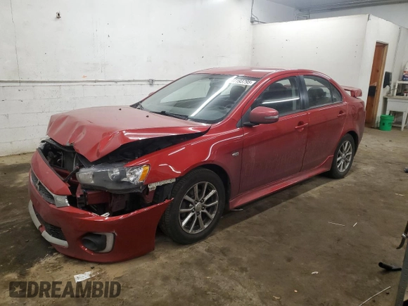 2016 Mitsubishi Lancer SE with VIN JA32V2FW5GU002619, listed as a Copart auction lot 47193795 with 91,645 mi miles and Salvage Title. Bid and sale history available at carsss.com. Image 1.