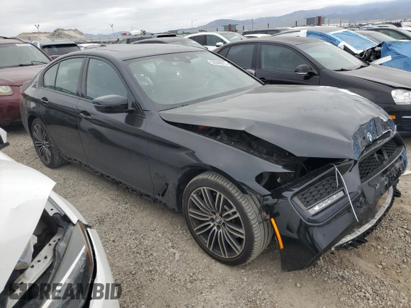 2019 BMW 5 Series 530e with VIN WBAJA9C56KB398509, listed as a Copart auction lot 53948875 with 22,670 mi miles and Salvage title. Bid and sale history available at DreamBid. Image 4.