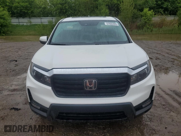 2023 Honda Ridgeline RTL-E with VIN 5FPYK3F78PB015187, listed as a Copart auction lot 57655465 with 57,704 mi miles and Salvage title. Bid and sale history available at DreamBid. Image 5.