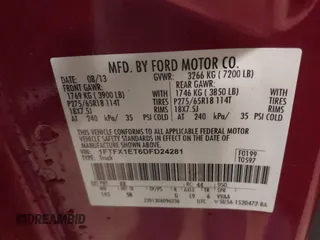 2013 Ford F-150 XL z VIN 1FTFX1ET6DFD24281, wystawiony jako IAAI lot #41843671 z przebiegiem 144 721 mil mil oraz . Historia ofert i sprzedaży dostępna na DreamBid. Obrazek 9.