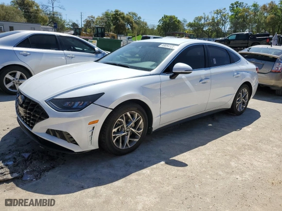 2020 Hyundai Sonata SEL with VIN 5NPEF4JA6LH021557, listed as a Copart auction lot 49854125 with 55,684 mi miles and Non Repairable. Bid and sale history available at carsss.com. Image 1.