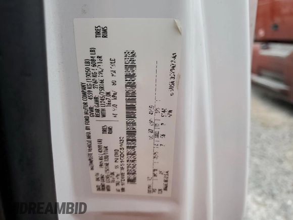 2016 Ford Econoline Commercial z VIN 1FDWE3FS1GDC51632, wystawiony jako Copart lot #47815915 z przebiegiem 94 404 mil mil oraz Szkoda całkowita • Salvage title. Historia ofert i sprzedaży dostępna na DreamBid. Obrazek 10.