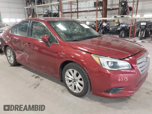 2015 Subaru Legacy 2.5i Premium with VIN 4S3BNBC63F3003455, listed as a IAAI auction lot 41856575 with 202,416 mi miles. Bid and sale history available at carsss.com. Image 1.