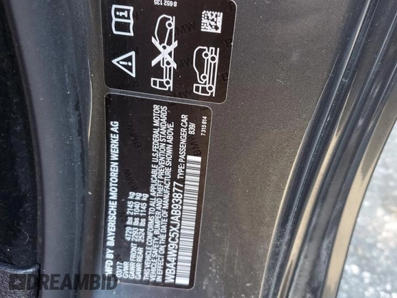 2018 BMW 4 Series 440i xDrive with VIN WBA4W9C5XJAB93877, listed as a Copart auction lot 68871533 with 72,421 mi miles and . Bid and sale history available at DreamBid. Image 12.
