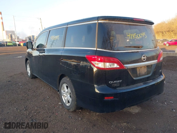 2012 Nissan Quest SL with VIN JN8AE2KP2C9031928, listed as a IAAI auction lot 41850045 with 140,075 mi miles. Bid and sale history available at carsss.com. Image 3.