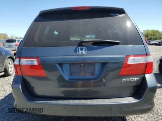 2005 Honda Odyssey EX with VIN 5FNRL38415B009502, listed as a Copart auction lot 53872455 with 205,051 mi miles and Salvage title. Bid and sale history available at DreamBid. Image 6.