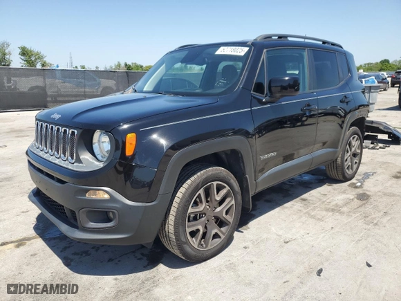 2018 Jeep Renegade Latitude with VIN ZACCJBBB3JPG90472, listed as a Copart auction lot 52718025 with 87,743 mi miles and Salvage Title. Bid and sale history available at carsss.com. Image 1.