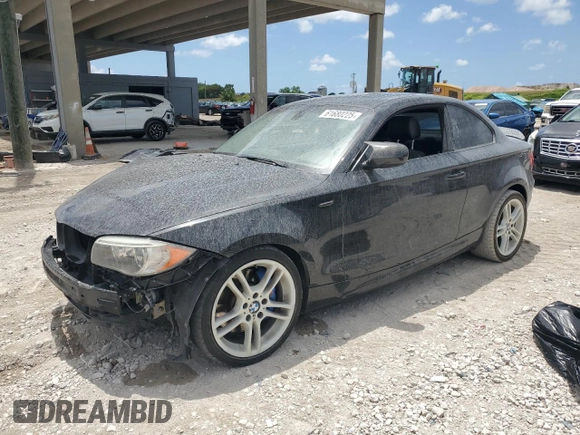 2012 BMW 1 Series 135i with VIN WBAUC9C5XCVM12807, listed as a Copart auction lot 61680225 with 117,314 mi miles and Salvage title. Bid and sale history available at DreamBid. Image 1.