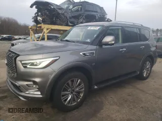 2019 Infiniti QX80 Luxe z VIN JN8AZ2NE8K9232200, wystawiony jako Copart lot #89110265 z przebiegiem 86 723 mil mil oraz Szkody całkowita. Historia ofert i sprzedaży dostępna na DreamBid. Obrazek 1.
