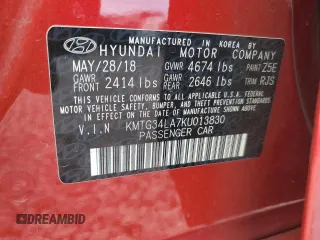 2019 Genesis G70 2.0T Advanced with VIN KMTG34LA7KU013830, listed as a Copart auction lot 69072164 with 44,913 mi miles and Salvage Title. Bid and sale history available at carsss.com. Image 12.
