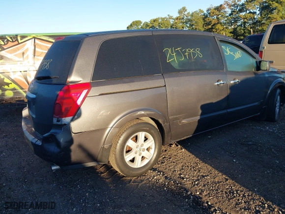 2007 Nissan Quest with VIN 5N1BV28U87N135698, listed as a IAAI auction lot 40550826 with 999,999 mi miles. Bid and sale history available at carsss.com. Image 4.