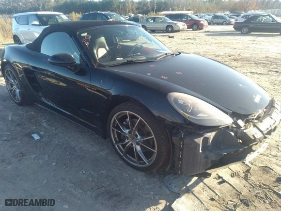 2017 Porsche 718 Boxster with VIN WP0CA2A83HS221358, listed as a IAAI auction lot 41078630 with 77,407 mi miles. Bid and sale history available at carsss.com. Image 1.
