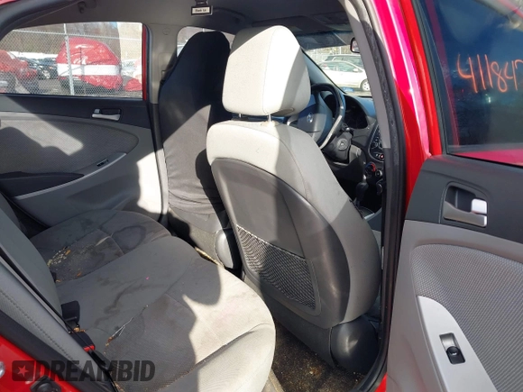 2013 Hyundai Accent GLS with VIN KMHCT4AE0DU498233, listed as a IAAI auction lot 41184704 with 1 mi miles. Bid and sale history available at carsss.com. Image 8.