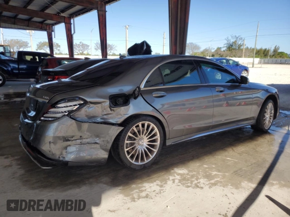 2019 Mercedes-Benz S with VIN WDDUG7KBXKA424017, listed as a Copart auction lot 47833615 with 50,813 mi miles and Salvage Title. Bid and sale history available at DreamBid. Image 3.