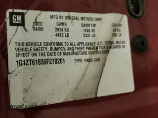 2006 Chevrolet Malibu Maxx LT with VIN 1G1ZT61836F270201, listed as a Copart auction lot 84674894 with 107,725 mi miles and Clean Title. Bid and sale history available at carsss.com. Image 12.