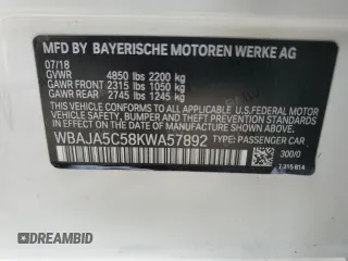 2019 BMW 5 Series 530i with VIN WBAJA5C58KWA57892, listed as a Copart auction lot 48754435 with 74,991 mi miles and Salvage Title. Bid and sale history available at DreamBid. Image 14.