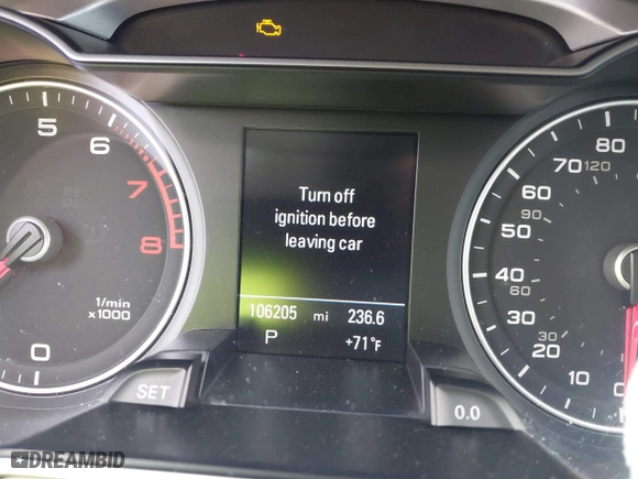 2016 Audi A4 Premium with VIN WAUBFAFLXGN004596, listed as a IAAI auction lot 42125046 with 106,205 mi miles. Bid and sale history available at carsss.com. Image 7.