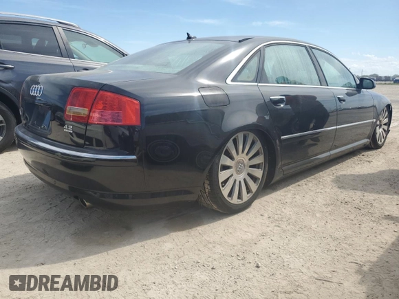 2007 Audi A8 L 4.2L with VIN WAUMV44E57N025714, listed as a Copart auction lot 75834674 with 0 mi miles and Salvage Title. Bid and sale history available at carsss.com. Image 3.