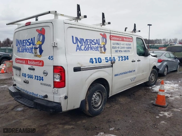 2019 Nissan NV Cargo SV with VIN 1N6BF0KY0KN802013, listed as a IAAI auction lot 41350746 with 1 miles. Bid and sale history available at carsss.com. Image 4.