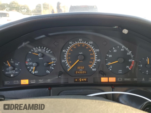 1994 Mercedes-Benz S with VIN WDBGA51EXRA151386, listed as a Copart auction lot 77036644 with 43,224 mi miles and Clean Title. Bid and sale history available at DreamBid. Image 9.