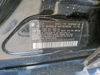 2006 BMW 3 Series 325i with VIN WBAVB13556KX42983, listed as a Copart auction lot 48335035 with Not Provided miles and Salvage Title. Bid and sale history available at carsss.com. Image 12.
