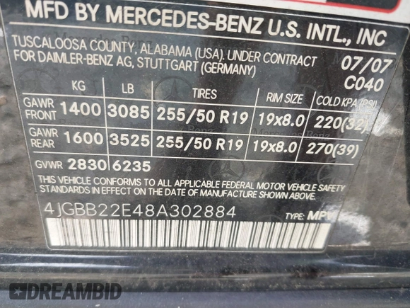 2008 Mercedes-Benz M 320 CDI с VIN 4JGBB22E48A302884, выставлен на аукционе IAAI как лот 42275115 с пробегом 223 188 миль миль и . История ставок и продаж доступна на DreamBid. Изображение 9.