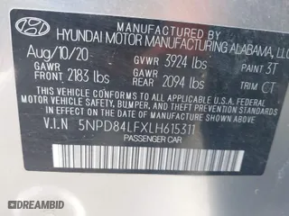 2020 Hyundai Elantra Value Edition with VIN 5NPD84LFXLH615311, listed as a IAAI auction lot 41219798 with 77,300 mi miles. Bid and sale history available at carsss.com. Image 9.