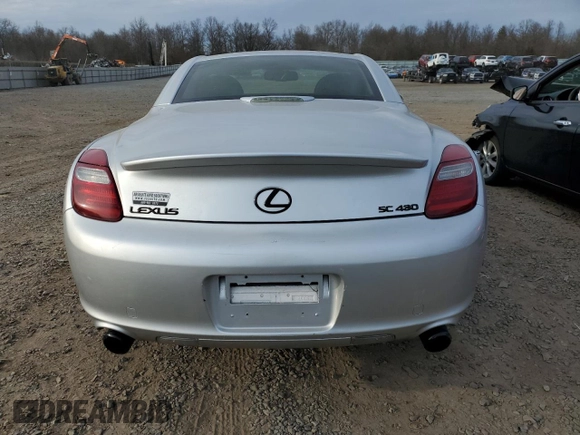 2006 Lexus SC 430 z VIN JTHFN48Y369000493, wystawiony jako Copart lot #46929945 z przebiegiem 141 704 mil mil oraz Szkody całkowita. Historia ofert i sprzedaży dostępna na DreamBid. Obrazek 6.