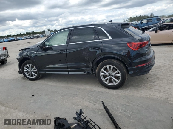 2021 Audi Q3 S line Premium Plus with VIN WA1EECF3XM1026707, listed as a Copart auction lot 46916875 with 0 mi miles and Salvage Title. Bid and sale history available at carsss.com. Image 2.