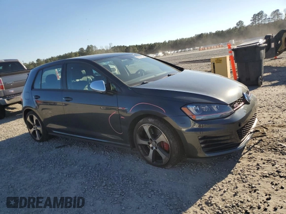 2015 Volkswagen Golf GTI Autobahn w/Performance Pkg with VIN 3VW447AUXFM091605, listed as a Copart auction lot 87296154 with 49,817 mi miles and Salvage Title. Bid and sale history available at carsss.com. Image 4.