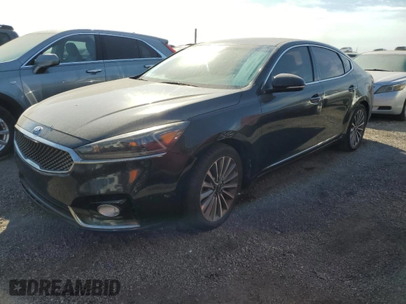 2017 Kia Cadenza Premium with VIN KNALB4J17H5073187, listed as a Copart auction lot 76198994 with 102,049 mi miles and Salvage Title. Bid and sale history available at carsss.com. Image 1.