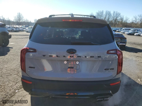 2021 Kia Telluride EX with VIN 5XYP3DHC2MG167665, listed as a Copart auction lot 44982415 with 30,644 mi miles and Salvage Title. Bid and sale history available at carsss.com. Image 6.