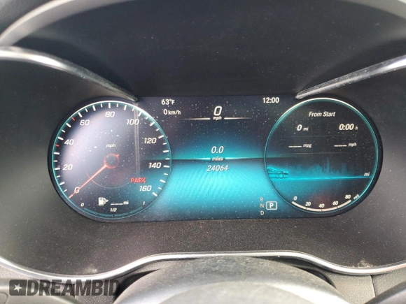 2022 Mercedes-Benz GLC 300 with VIN W1N0G8EB6NV346092, listed as a Copart auction lot 47623335 with 24,064 mi miles and Clean Title. Bid and sale history available at DreamBid. Image 9.