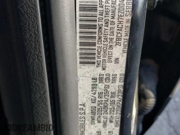 2014 FIAT 500L Lounge with VIN ZFBCFACH7EZ004054, listed as a Copart auction lot 51581774 with 116,779 mi miles and Salvage Title. Bid and sale history available at carsss.com. Image 12.