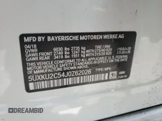 2018 BMW X6 xDrive35i z VIN 5UXKU2C54J0Z62026, wystawiony jako Copart lot #54604165 z przebiegiem 78 581 mil mil oraz Szkoda całkowita • Salvage title. Historia ofert i sprzedaży dostępna na DreamBid. Obrazek 13.