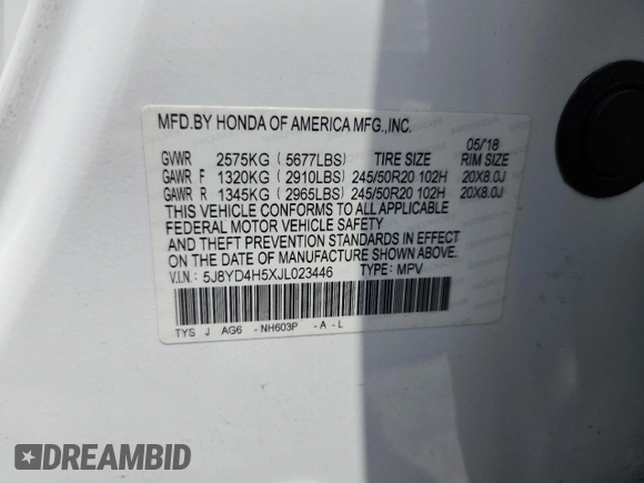 2018 Acura MDX Technology z VIN 5J8YD4H5XJL023446, wystawiony jako Copart lot #63824915 z przebiegiem 154 216 mil mil oraz Szkoda całkowita • Salvage title. Historia ofert i sprzedaży dostępna na DreamBid. Obrazek 12.