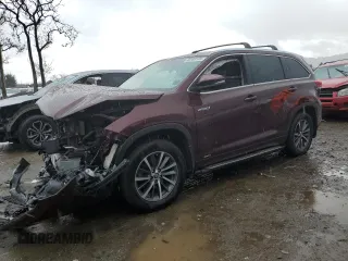 2018 Toyota Highlander Hybrid XLE with VIN 5TDJGRFH6JS045041, listed as a Copart auction lot 48169185 with 77,756 mi miles and Salvage title. Bid and sale history available at DreamBid. Image 1.