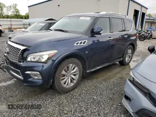 2015 Infiniti QX80 z VIN JN8AZ2NEXF9081513, wystawiony jako Copart lot #51276015 z przebiegiem 158 004 mil mil oraz Szkoda całkowita • Salvage title. Historia ofert i sprzedaży dostępna na DreamBid. Obrazek 1.