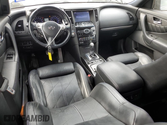 2015 Infiniti QX70 with VIN JN8CS1MU3FM380970, listed as a Copart auction lot 54387985 with 126,955 mi miles and Salvage Title. Bid and sale history available at DreamBid. Image 8.