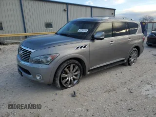 2012 Infiniti QX56 7-passenger with VIN JN8AZ2NF6C9516029, listed as a Copart auction lot 87292254 with 96,516 mi miles and Salvage title. Bid and sale history available at DreamBid. Image 1.