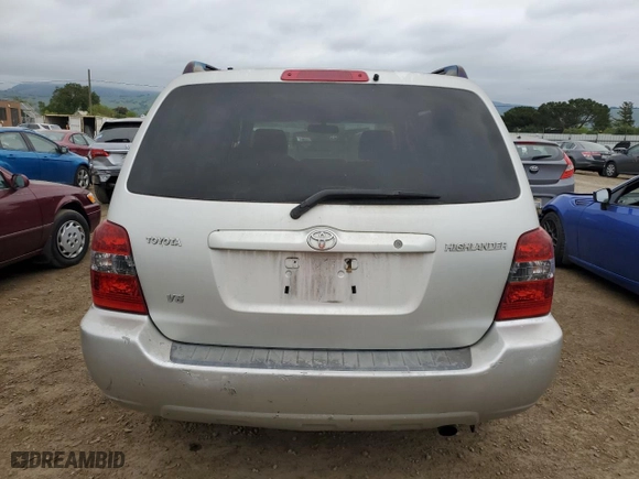 2005 Toyota Highlander with VIN JTEGP21A850048121, listed as a Copart auction lot 53886945 with 221,180 mi miles and Clean Title. Bid and sale history available at carsss.com. Image 6.