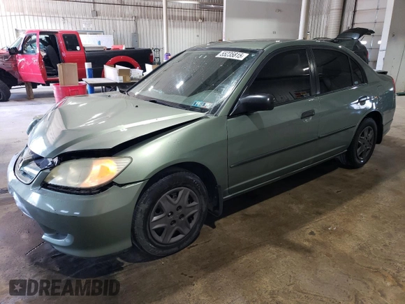 2004 Honda Civic VP with VIN 1HGES16334L015427, listed as a Copart auction lot 55235815 with 183,744 mi miles and Salvage title. Bid and sale history available at DreamBid. Image 1.