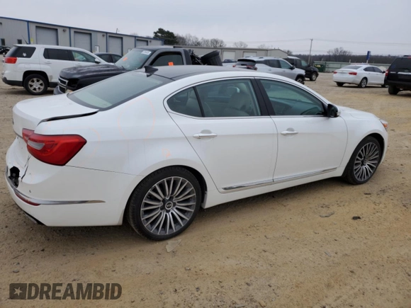 2014 Kia Cadenza Premium with VIN KNALN4D76E5127579, listed as a Copart auction lot 87118594 with 74,621 mi miles and Clean Title. Bid and sale history available at carsss.com. Image 3.