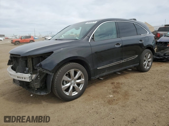 2014 Acura MDX Advance with VIN 5FRYD4H83EB024907, listed as a Copart auction lot 50043875 with 87,528 mi miles and Salvage Title. Bid and sale history available at DreamBid. Image 1.