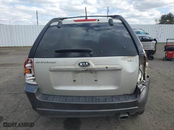 2008 Kia Sportage LX with VIN KNDJF724087489496, listed as a Copart auction lot 48431835 with 0 mi miles and Salvage Title. Bid and sale history available at carsss.com. Image 6.