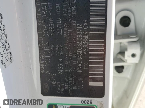2016 Kia Optima EX z VIN KNAGN4AD2G5098712, wystawiony jako Copart lot #56588615 z przebiegiem 136 590 mil mil oraz Szkoda całkowita • Salvage title. Historia ofert i sprzedaży dostępna na DreamBid. Obrazek 12.