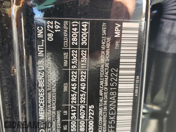 2022 Mercedes-Benz GLS 450 with VIN 4JGFF5KEXNA815222, listed as a Copart auction lot 70403534 with Not provided miles and Salvage title. Bid and sale history available at DreamBid. Image 13.