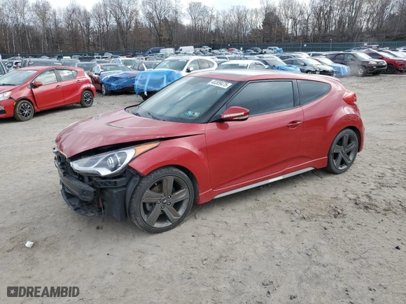 2014 Hyundai Veloster Turbo with VIN KMHTC6AE8EU198906, listed as a Copart auction lot 48309475 with 109,993 mi miles and Salvage Title. Bid and sale history available at carsss.com. Image 1.