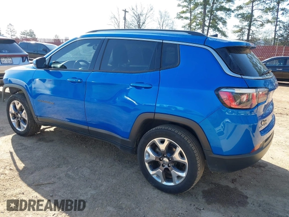 2020 Jeep Compass Limited with VIN 3C4NJDCB3LT127100, listed as a IAAI auction lot 41767535 with 114,114 mi miles. Bid and sale history available at carsss.com. Image 3.